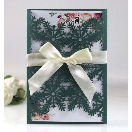 Lace Laser Cut Invitation Christmas Card Snowflake